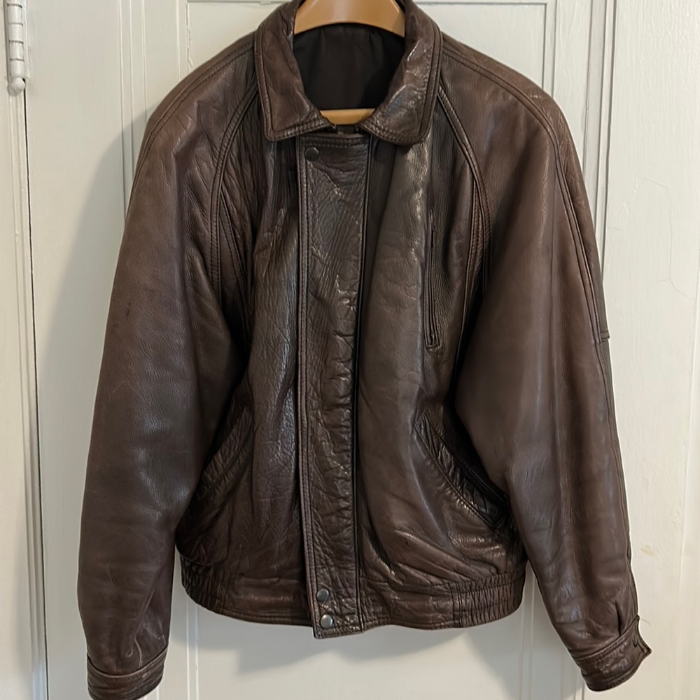 Leather bomber  jacket
